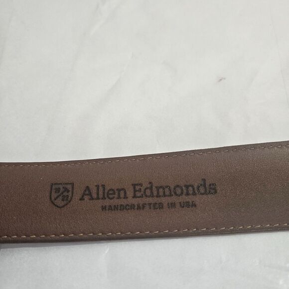 Allen Edmonds Brown Leather Belt Sz 38 Brass Buckle the Casual Belt 96630 - Picture 4 of 7
